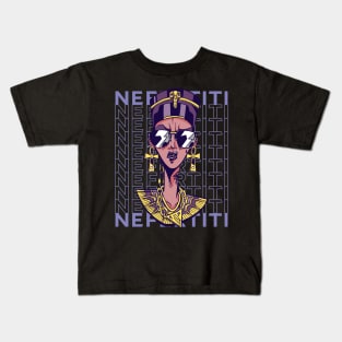 Retro Nefertiti Funny Egyptian History Teacher Archeologist Kids T-Shirt